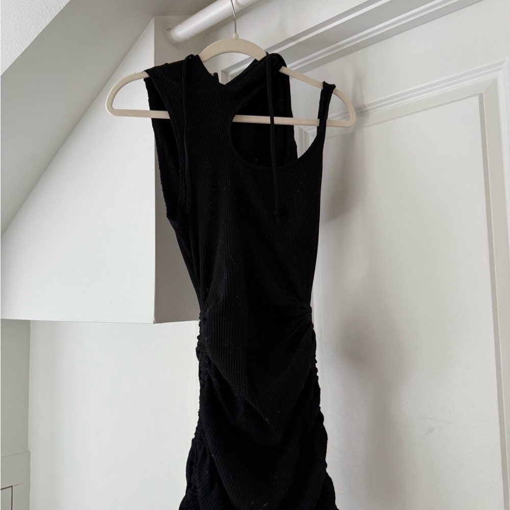 Black hooded dress